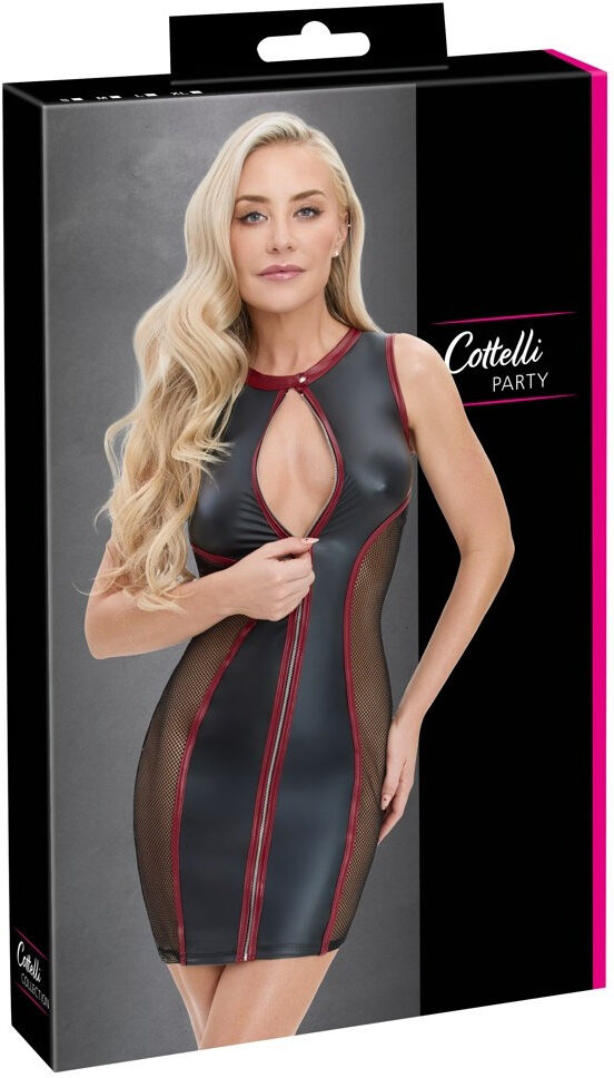 Cottelli PARTY Robe mini en filet avec zip argenté