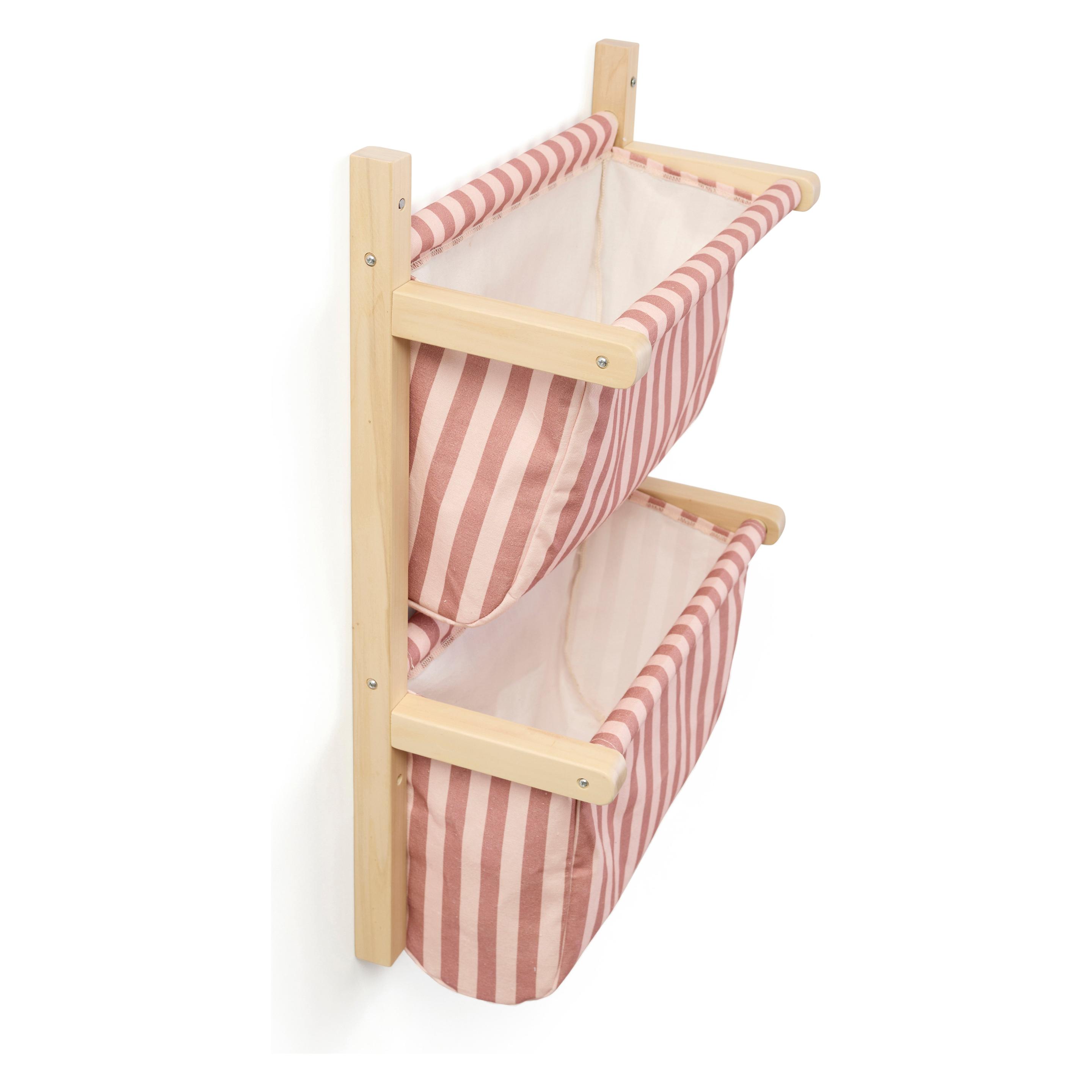 Kids Concept Wand-Organizer mit Stofftaschen gestreift altrosa (1001105)