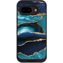 Nivocase Handyhülle für Google Pixel 9a Hülle NIVOpure Case Schwarz Glitzer Look Marmor Trends (Google Pixel 9a), Smartphone Hülle, Schwarz
