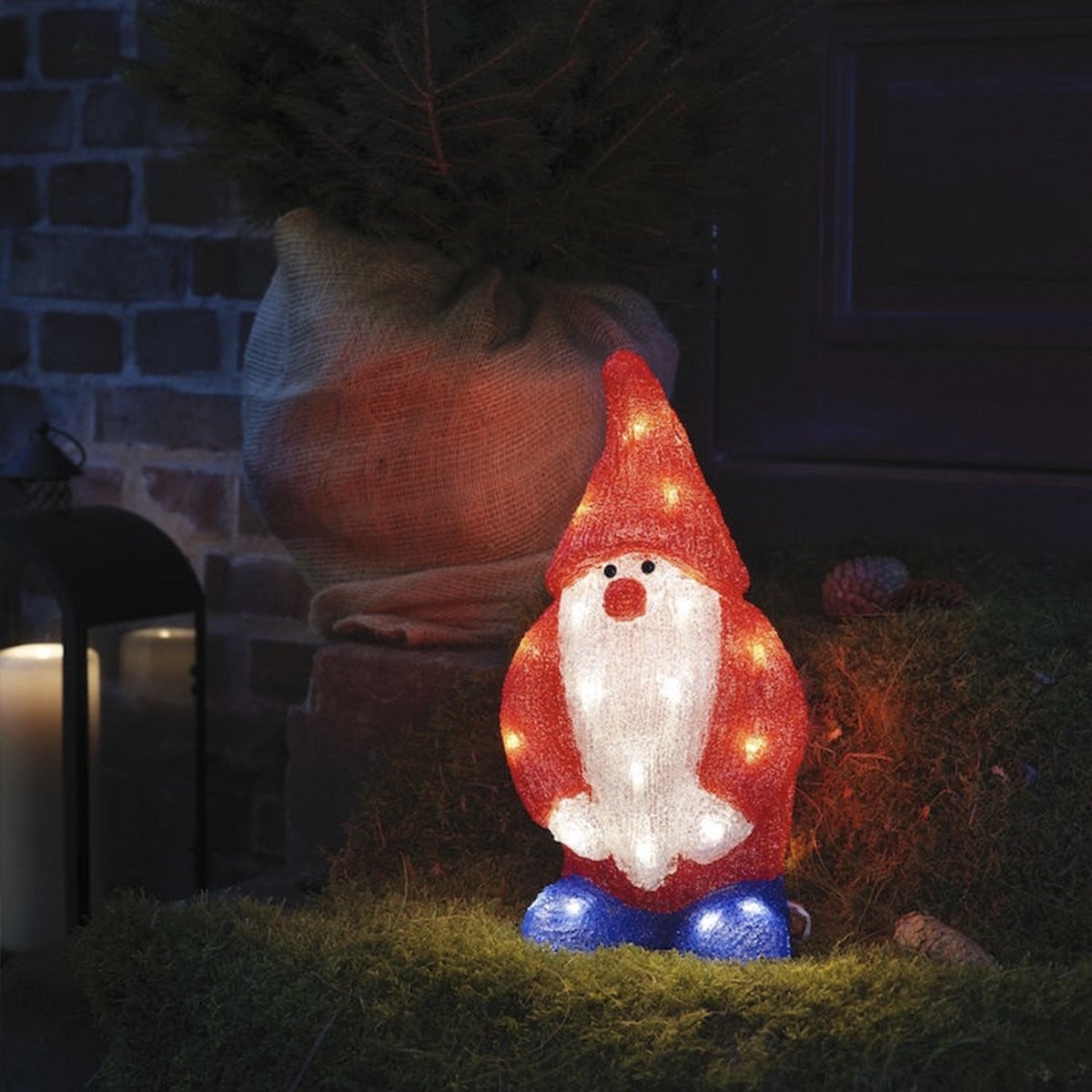 Konstsmide Kerstman 3D kerstfiguur Rood/Wit Hoogte: 36 cm IP44