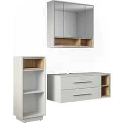 Vicco, Badmöbelset, Badmöbel-Set Beatrice, Weiss/Sonoma, 3-teilig