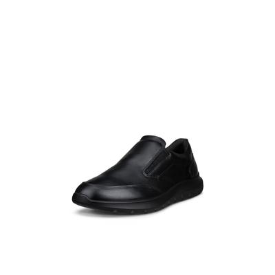 Slip-On Sneaker ECCO "ECCO CITY STRIDE", Herren, Gr. 41, schwarz, Leder, Schuhe, Slipper, Schlupfschuh, Halbschuh mit Stretcheinsätze
