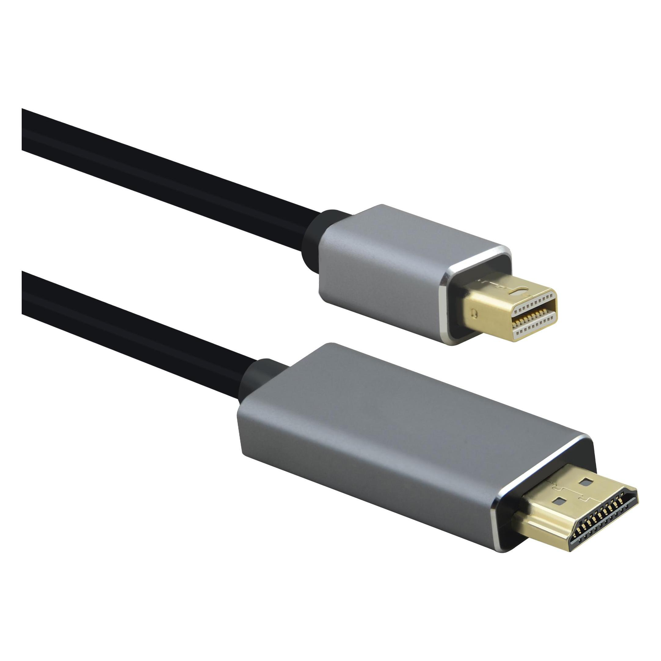 Helos Anschlusskabel, mini DisplayPort St./HDMI St., PREMIUM 4K, 2,0m, schwarz mini DisplayPort Stecker/HD (2 m) (288486)