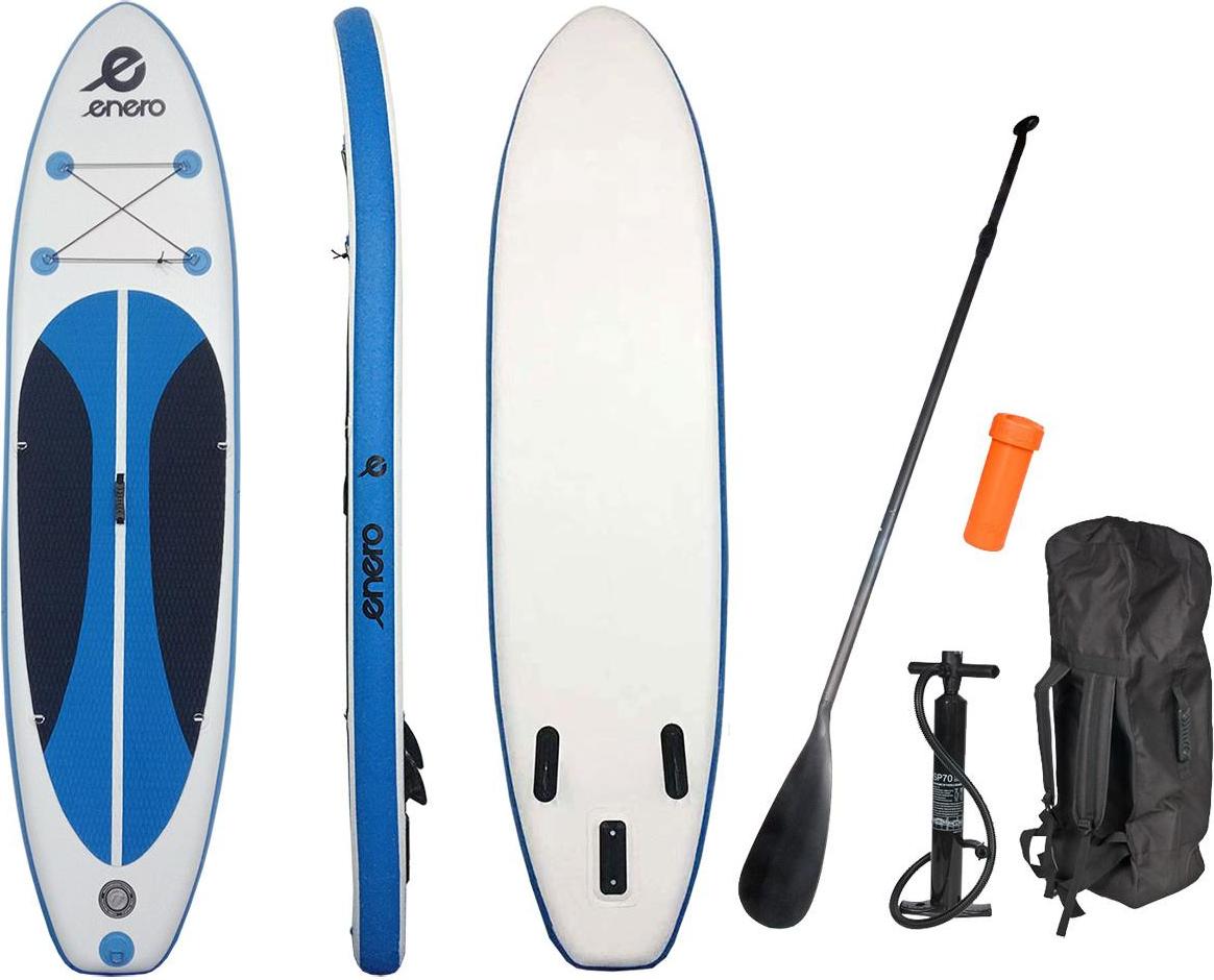 Aufblasbares SUP-Board ENERO 300x76x15 cm - Set bis 135 kg - Blau - Stand Up Paddle Board