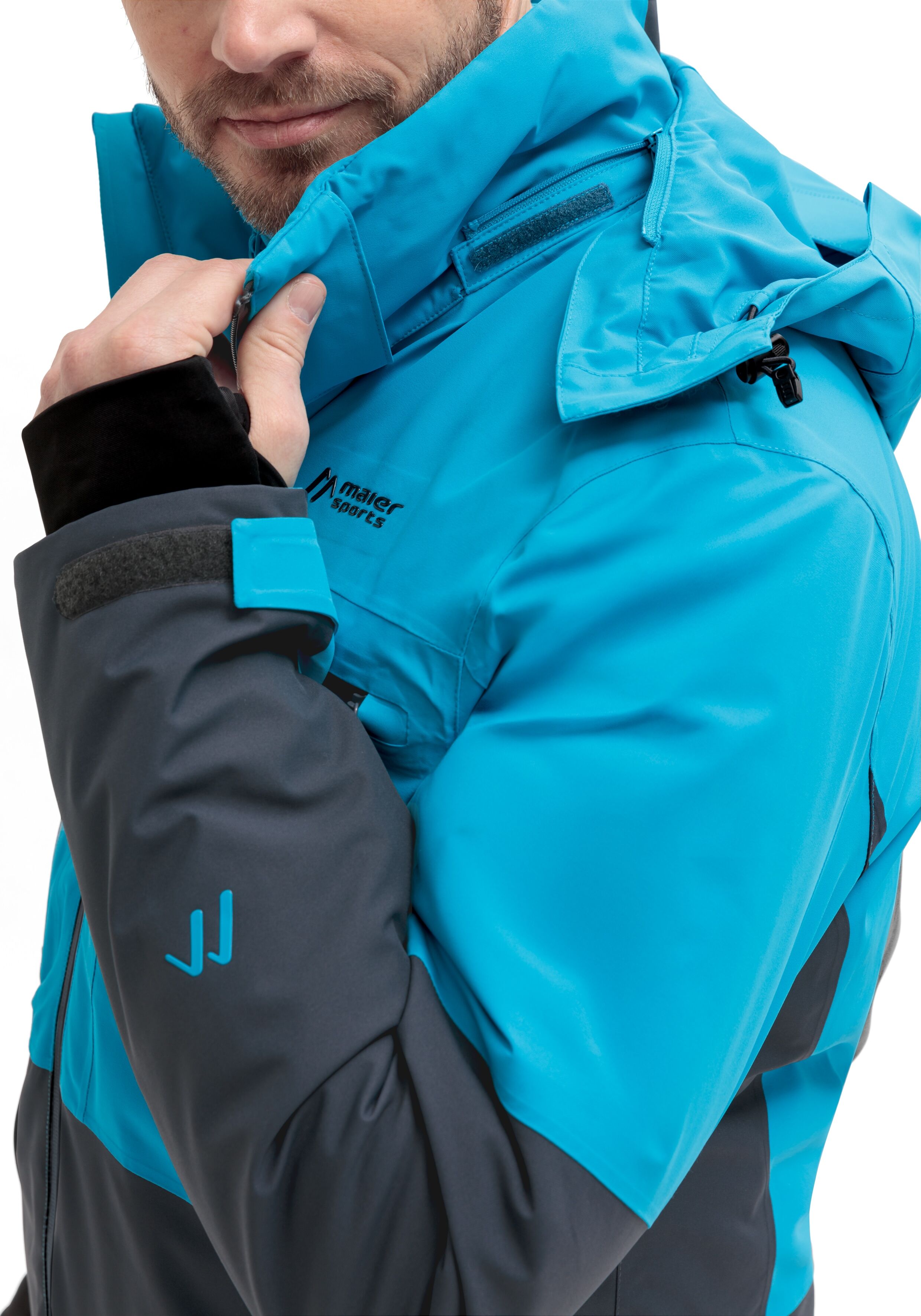 Skijacke MAIER SPORTS "Roccarasa M", Herren, Gr. 68, blau (rauchblau), 100% Polyester, Jacken Skijacke, Herren Winterjacke wasserdicht u. atmungsaktiv rauchblau 68