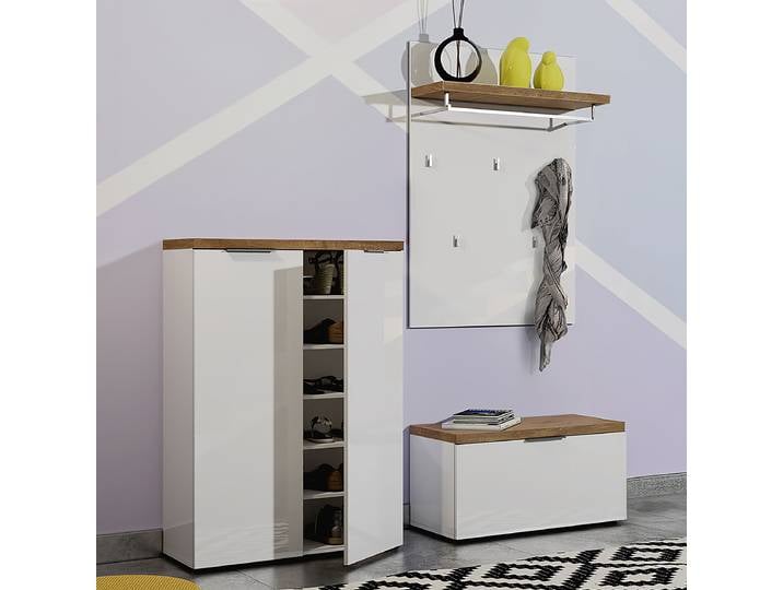 Garderobenset 3-teilig 160 x 160 x 38cm Weiß