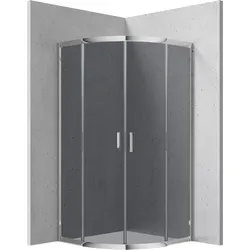 Neuesbad Halbrunde Duschkabine, Grauglas, 80 cm NB1DEKYP452K1