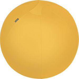 Leitz Sitzball Ergo Cosy Active, belastbar bis 100 kg, Ø 65 cm, gelber Stoffbezug in Leinenoptik, mit Luftpumpe