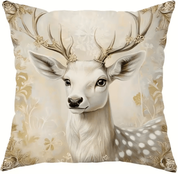 Inspire Picks Festive Christmas Pillow Cover With Santa Claus & Reindeer Design 2 60x60cm