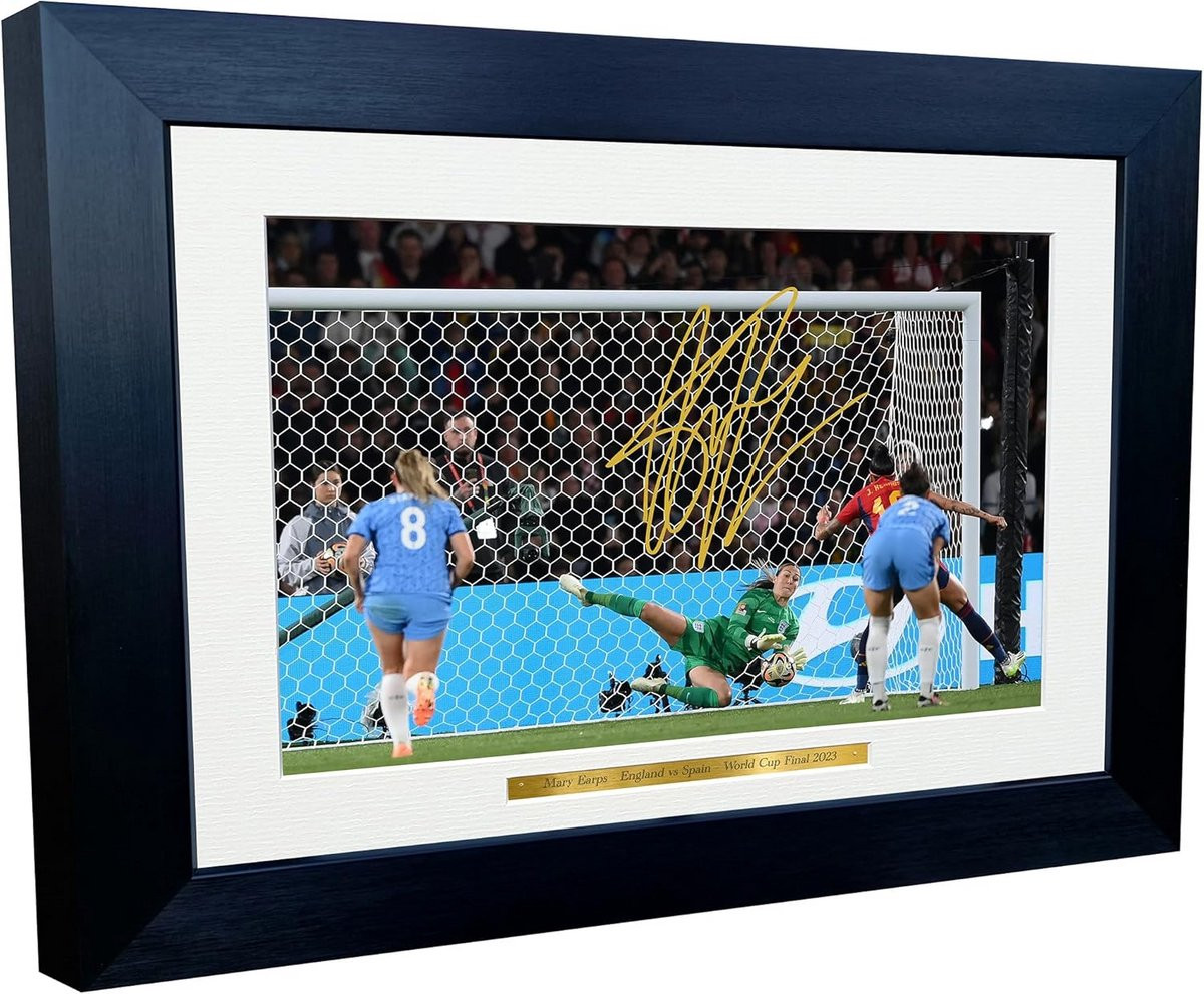 Ingelijste voetbalfoto A4 - WK 2023 Keeper - Cadeau voor volwassenen
