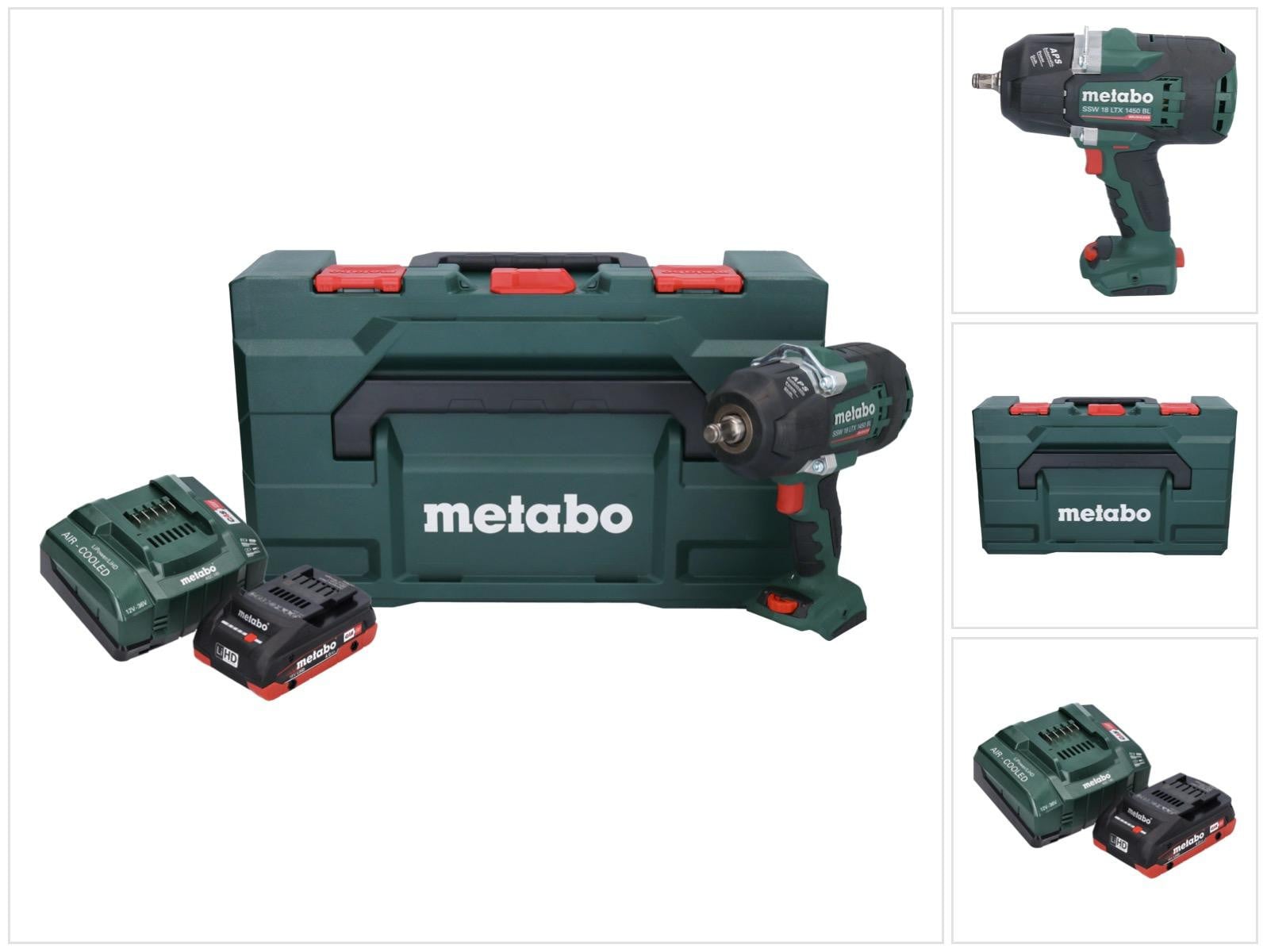 Metabo SSW 18 LTX 1450 BL accuslagmoersleutel 18 V 1450 Nm borstelloos met 1x 4.0 Ah accu, lader en metaBOX
