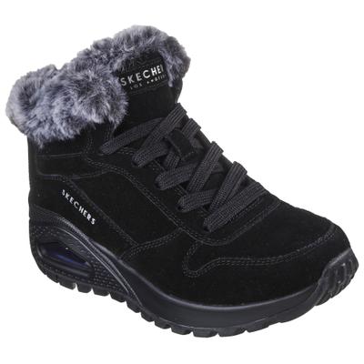 Winterboots SKECHERS "UNO RUGGED-WINTRINESS", Damen, Gr. 36, Textil, schwarz, Textil, Veloursleder, Schuhe Winterboots, Snowboots mit Water Repellent-Ausstattung