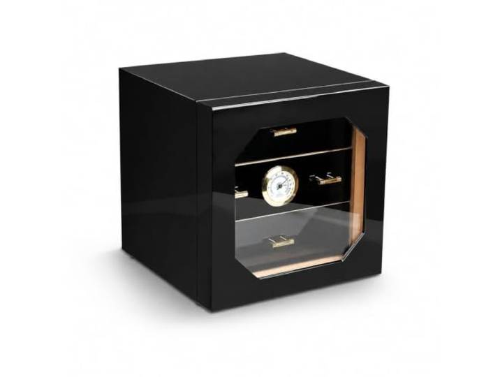 xueqiaolian1006 Hochglänzender schwarzer Zigarren-Humidor Ideal sowohl for Heimlounges als auch for professionelle Zigarrensammlungen.