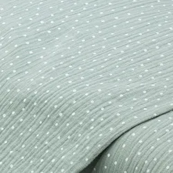 Musselin/Doppel-Gaze "Tupfen", mint/weiß