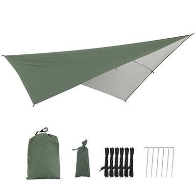 vielseitige wasserdichte Camping-Hängemattenplane – 114 x 114 Regenschutz Rucksackunterstand mit Abspannleinen Heringe - perfekt für Outdoor-Abenteuer