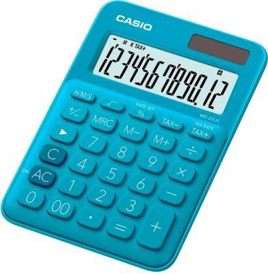 Casio Tischrechner MS-20UC, 12-stelliges LC-Display, Solar-/Batteriebetrieb, türkis