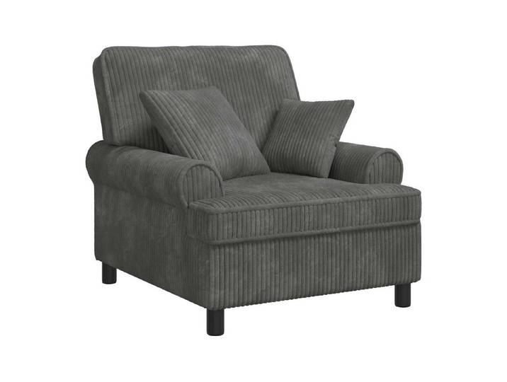 vidaXL Sessel XL-Sessel mit Kissen Hellgrau 1,5 Linien Stoff (1-St)