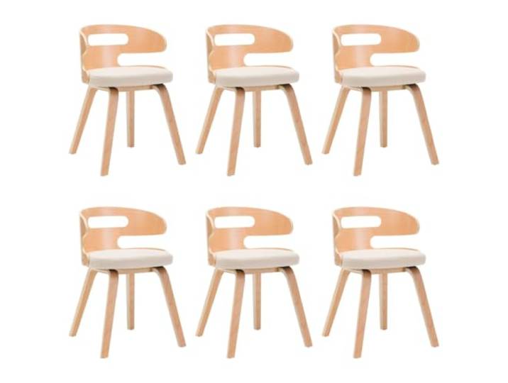 LMTYOENFG Esszimmerstühle 6er Set Polsterstuhl Bugholz Kunstleder Creme Komfortable Küchensessel im 6er Set mit weichem Kunstlederbezug und Bugholzrahmen für Ihr modernes Esszimmer.
