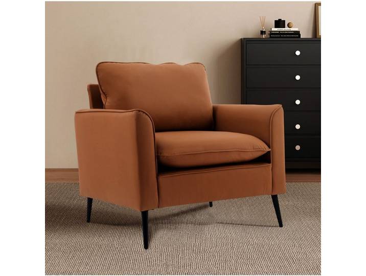 SENVIRO fauteuil une place esprit nordique rétro minimaliste marron