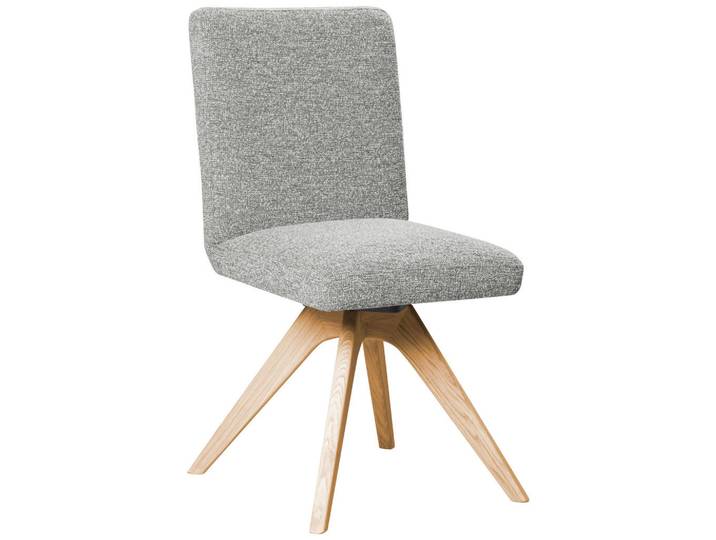 Linea Natura Stuhl, Hellgrau, Holz, Eiche, vollmassiv, eckig, 47x89x60 cm, Stoffauswahl, Typenauswahl, Esszimmer, Stühle, Esszimmerstühle, Vierfußstühle