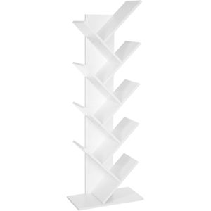 Vasagle Bücherregal LBC11WT, weiß, aus Holz, 8 Fächer, 50 x 141,5 x 25cm