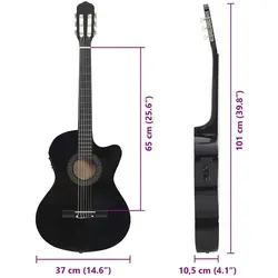 vidaXL Waburen (Westerngitarre, Hartplastik, Lindenholz), Gitarre, Schwarz
