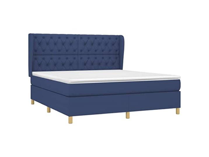vidaXL Boxspringbett mit Matratze Blau 160x200 cm Stoff