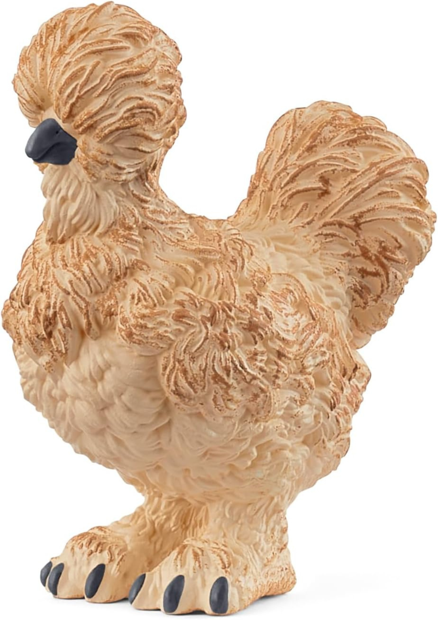 Schleich Farm World Silkie Chicken Animal Figure, 4.4 cm high, 3.6 cm wide and 2.3 cm long, Authentic Farm Toy for Kids
