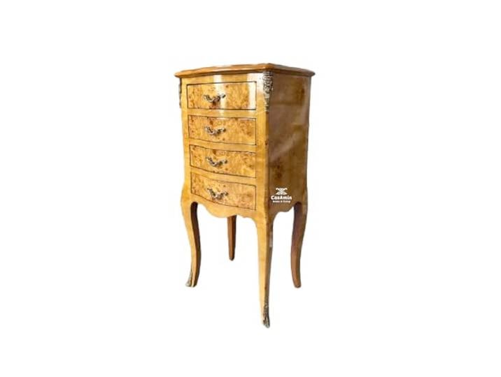 CasAmin Home & Living Nachttisch Französischer Antik Stil, kleine Kommode Retro Barock Stil in Gelb Kommode Wohndeko Nachttisch für Wohndeko