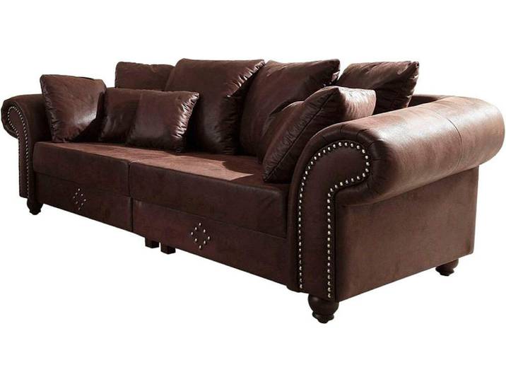 Home affaire Big-Sofa King George Mega Sofa, viel Platz, Federkern, Ziernägel