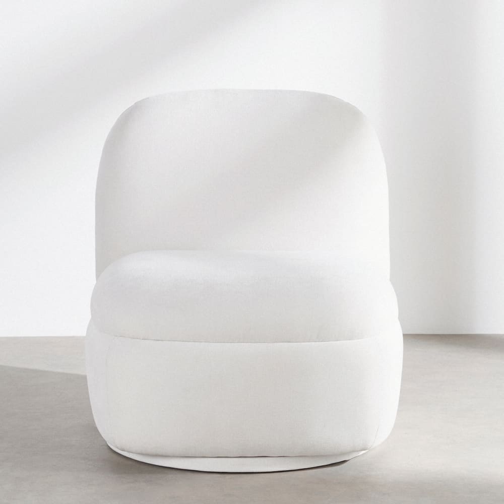 Maisons du Monde Fauteuil pivotant effet velours beige Beige 71x77x76cm