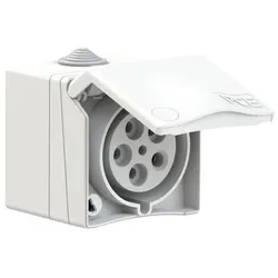 PCE 875-4v CEE-Wandsteckdose (AP) Design 32A 5p 4h IP44 (weiß) 8754v