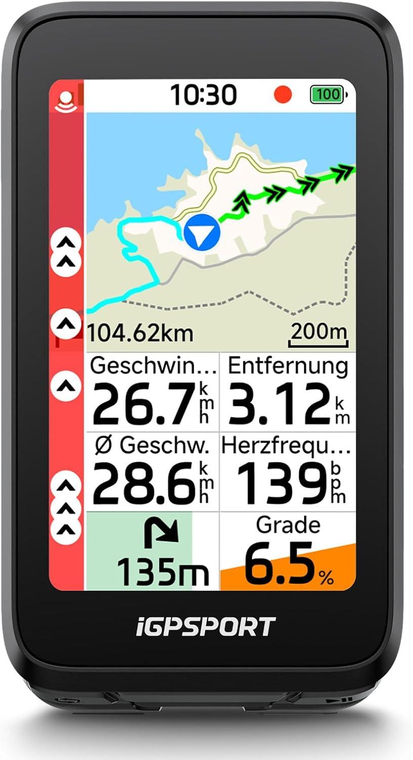 GPS-Fahrradcomputer - 3-Zoll-Touchscreen - Karten und sprachgesteuerte Navigation - IPX7-Schutz