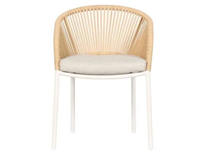 Marina chaise de jardin avec accoudoirs avec coussin naturel.
