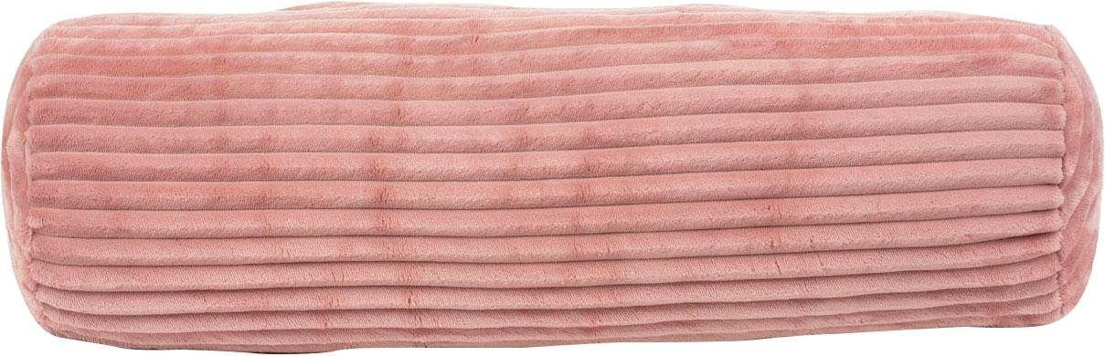 Nackenrolle GÖZZE "Cord Optik", rosa (altrosa), B:22cm, Polyester, Funktionskissen, Nackenrolle, mit samtweicher Oberfläche altrosa B/H/L: 22cm