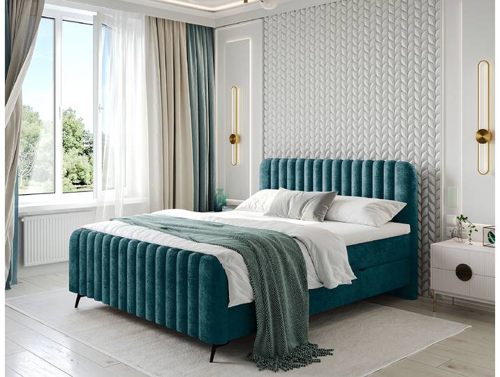 Boxbett Twilley 180 x 200cm Chenille Lorin Blau