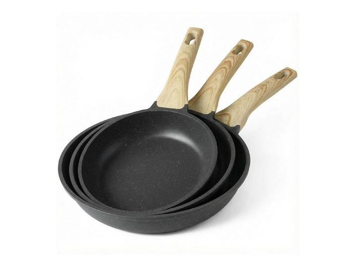 LuxusKollektion Bratpfanne Bratpfanne Granit Antihaft Grau 24/26/28cm