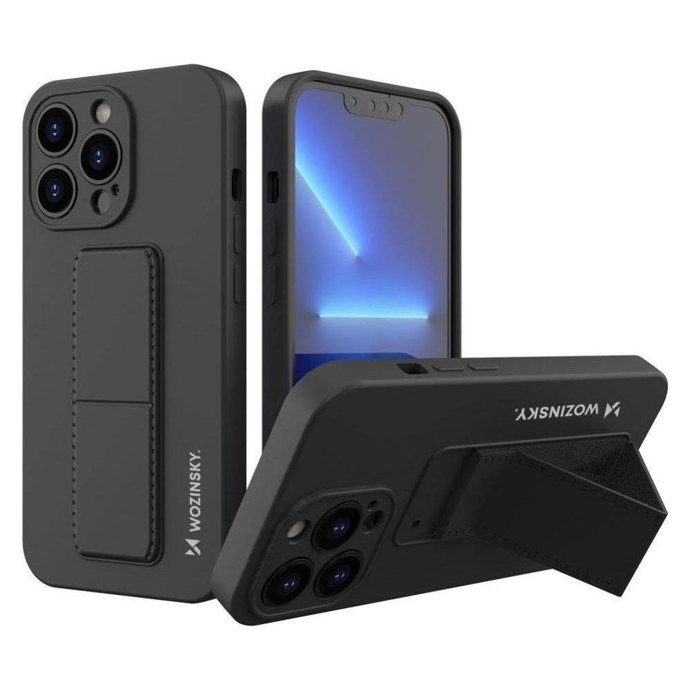 Wozinsky Kickstand Case iPhone 13 Pro silicone case with stand black (Apple iPhone 13 Pro) (Wozinsky Kickstand iPhone 13 Pro Black)