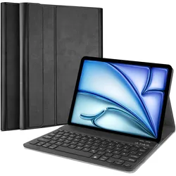 Cazy Tastatur Hülle Kompatibel mit iPad Air 2022 (5th Gen)/iPad Air 2020 (4th Gen) - Schutz Etui mit (DE), Tablet Tastatur, Schwarz