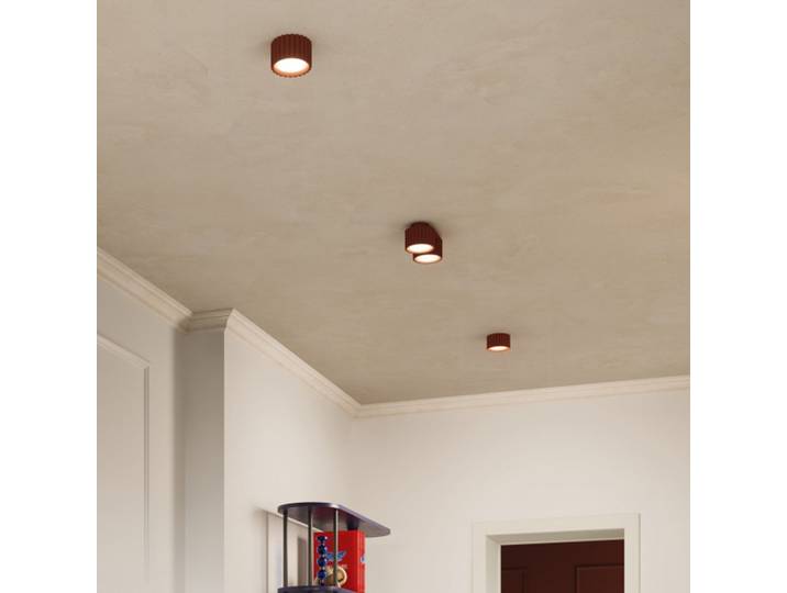 Plafonnier RIBLA, ocre, Ø 10 cm, métal, GX53 - SOLLUX SOLLUX LIGHTING - Salon / séjour - Aluminium - À ampoule unique