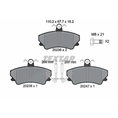 Textar Bremsbelagsatz, Scheibenbremse [Hersteller-Nr. 2023602] für Renault