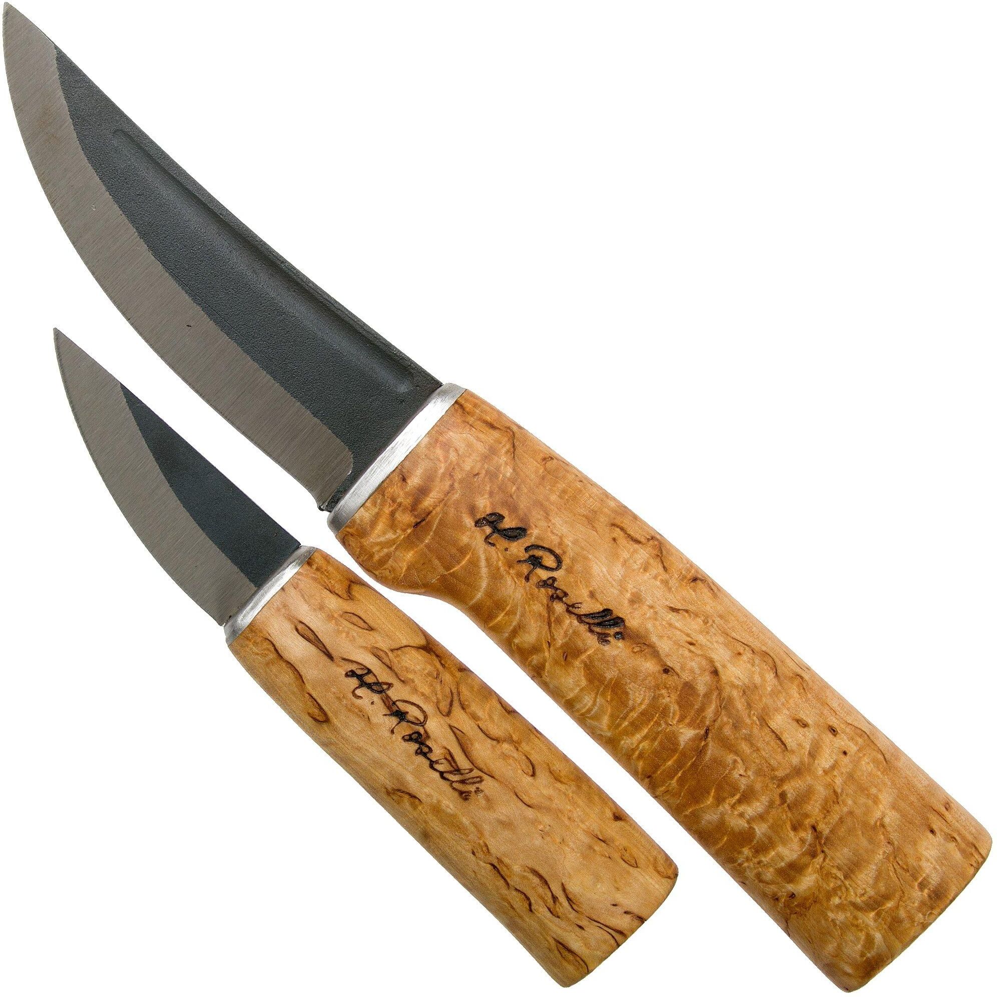 Roselli Hunting Knife &amp; Grandmother Knife R180 fodero in pelle, combo set