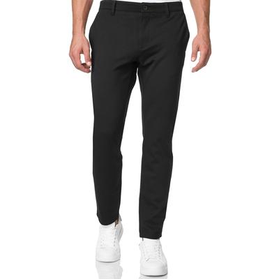 Anzughose INDICODE "INRoedekro", Herren, Gr. 28, Länge 32, schwarz, Web, Obermaterial: 65% Polyester, 35% Baumwolle, unifarben, slim fit knöchellang, Hosen Anzughose, gepflegter Look mit gerade geschnittener Beinform