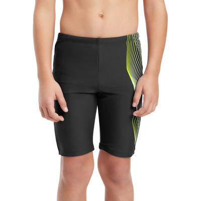 Badehose MCKINLEY "JU.-BADEHOSE NORM JAMMER B", Jungen, Gr. 116, N-Gr, schwarz (schwarz, grün lime), Web, Polyamid, unifarben, Badehosen Badehose, unifarbenes Design, elastisches Material, mit elastischem Bund