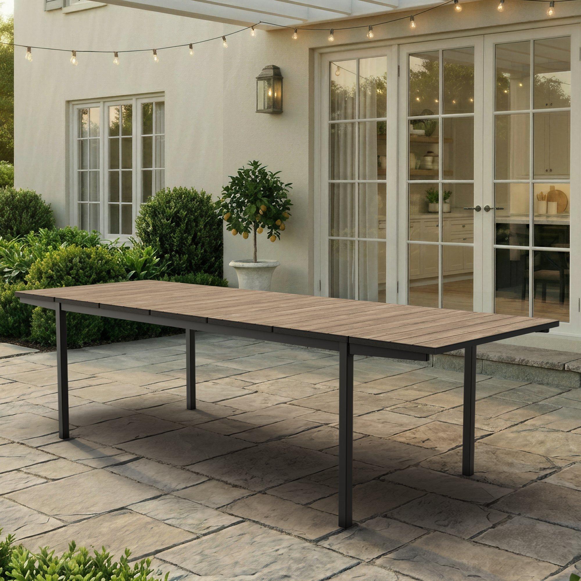 Hannibal - Gartentisch, 267x90x76h cm Nussbraun, 12 Plätze