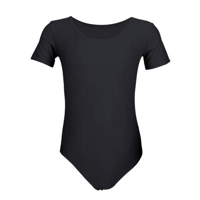 Turnanzug AQUARTI "Body Mädchen Gymnastikanzug Kurzarm", Mädchen, Gr. 116, schwarz, Obermaterial: 80% Polyamid PA. 20% Elasthan EL., Sportanzüge