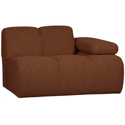 Modulsofa Mojo aus Bouclé-Stoff, modern und flexibel, Rostbraun, 1-Sitzer mit Armlehne rechts