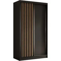 SCHWEBETÜRENSCHRANK Helios II 120/216/61 schwarz+eiche Artisan mit Schubladen