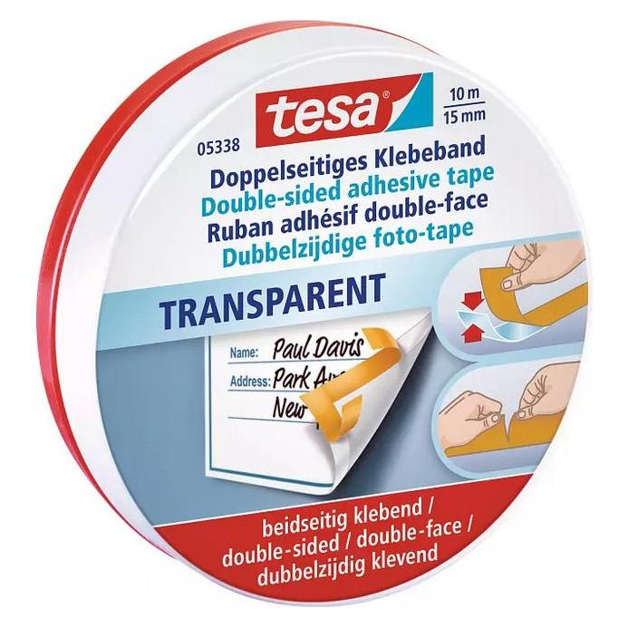 tesa Doppelseitiges Klebeband, für Fotos und Papier (15 mm) (05338-00000-01)