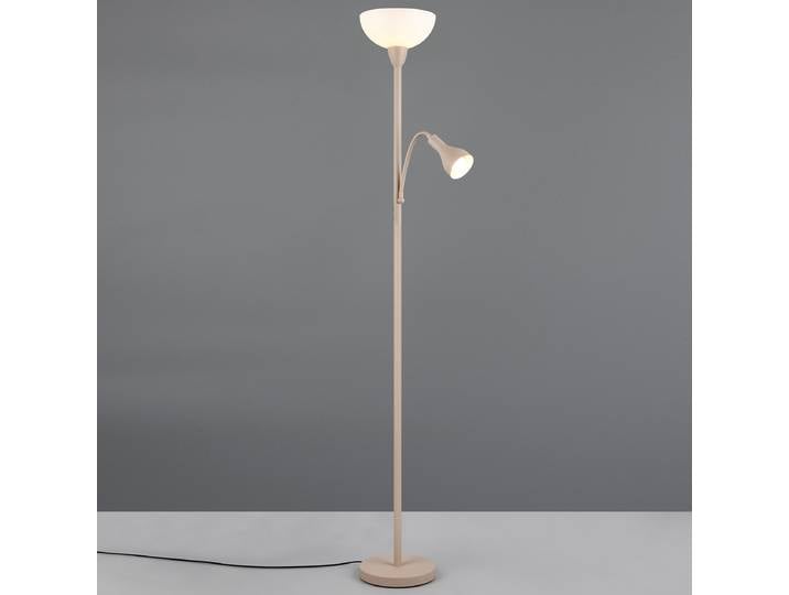 Lampadaire Valegro Ø 25cm Beige/Beige Matériau : Verre, Métal Surface en métal : Laqué Type de métal : Fer Type de verre : Verre dépoli E27/E14